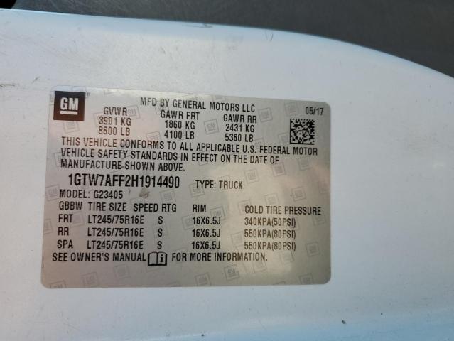 2017 GMC SAVANA G25 1GTW7AFF2H1914490
