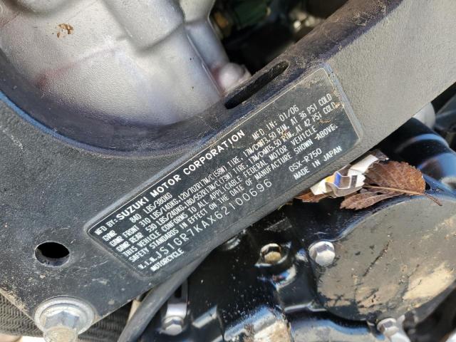 2006 SUZUKI GSX-R750 K - JS1GR7KAX62100696
