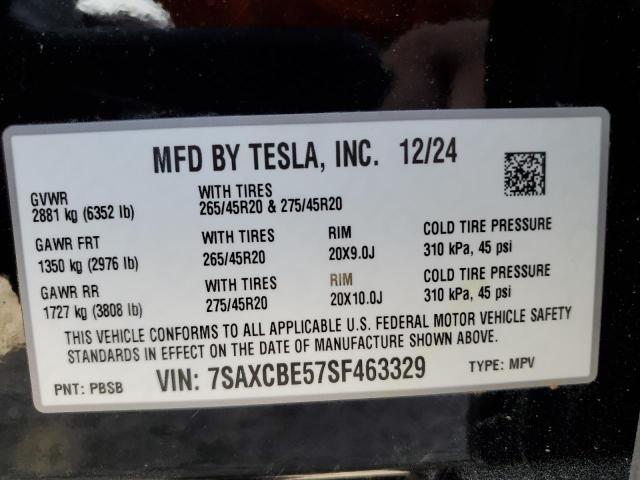 2025 TESLA MODEL X - 7SAXCBE57SF463329