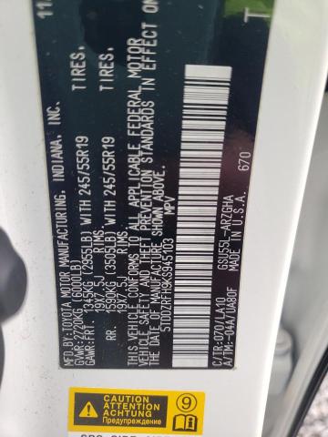 2019 TOYOTA HIGHLANDER - 5TDDZRFH9KS945103
