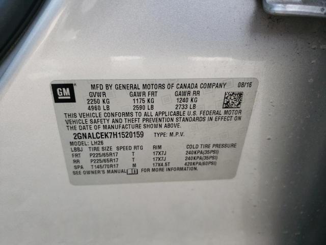 2017 CHEVROLET EQUINOX LT - 2GNALCEK7H1520159