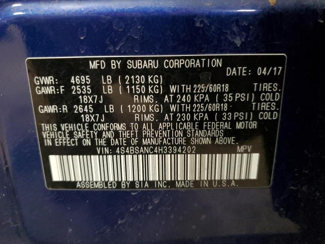 2017 SUBARU OUTBACK 2. - 4S4BSANC4H3394202