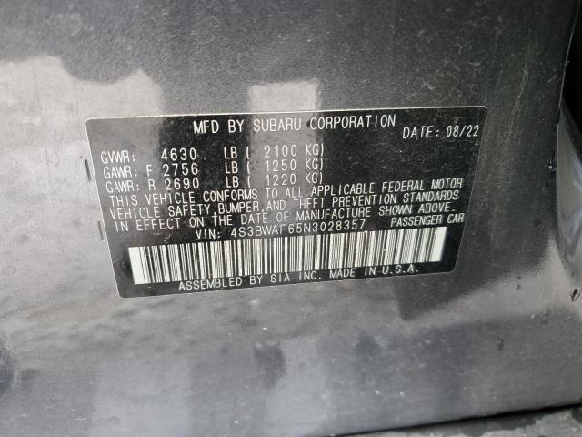 2022 SUBARU LEGACY PRE 4S3BWAF65N3028357