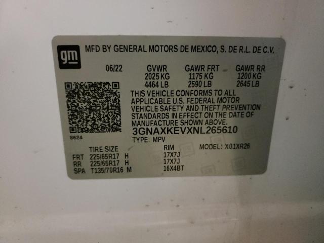 2022 CHEVROLET EQUINOX LT - 3GNAXKEVXNL265610
