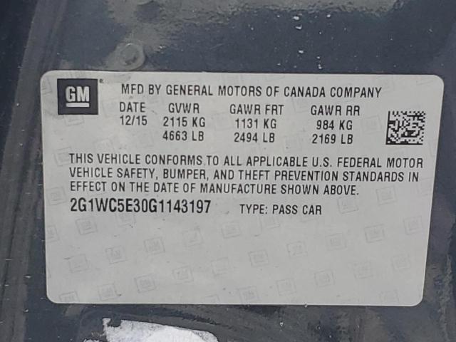 2016 CHEVROLET IMPALA LIM 2G1WC5E30G1143197
