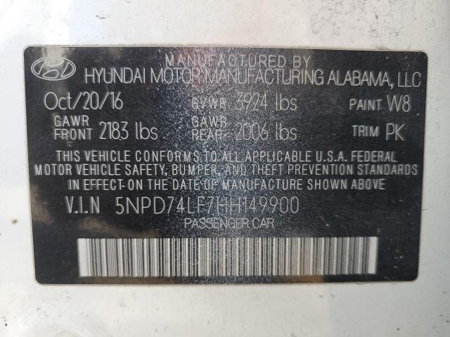 2017 HYUNDAI ELANTRA SE - 5NPD74LF7HH149900