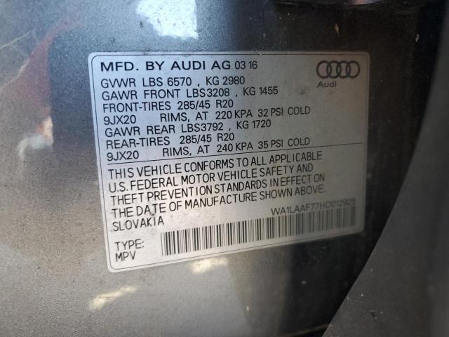 2017 AUDI Q7 PREMIUM - WA1LAAF77HD012925