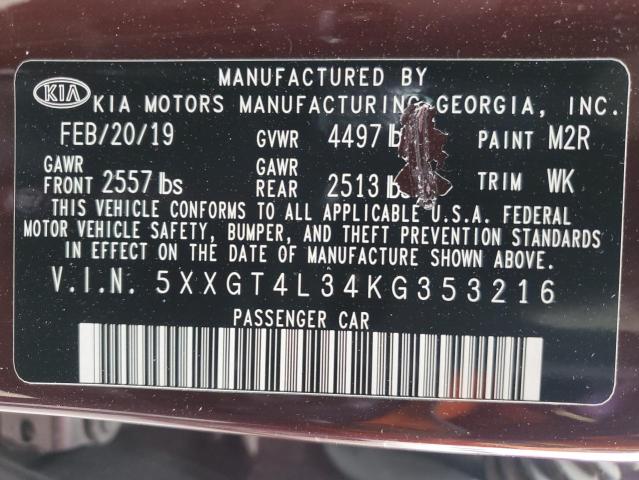 2019 KIA OPTIMA LX - 5XXGT4L34KG353216