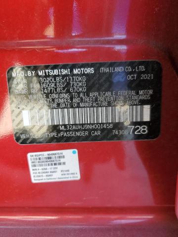 2022 MITSUBISHI MIRAGE ES - ML32AUHJ9NH001458