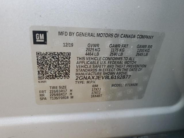 2020 CHEVROLET EQUINOX LT - 2GNAXJEV8L6192877