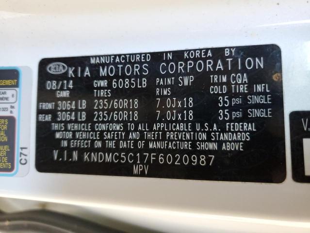 2015 KIA SEDONA EX KNDMC5C17F6020987