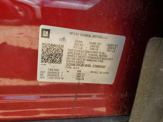 2020 CHEVROLET TRAVERSE L - 1GNERGKW8LJ288040