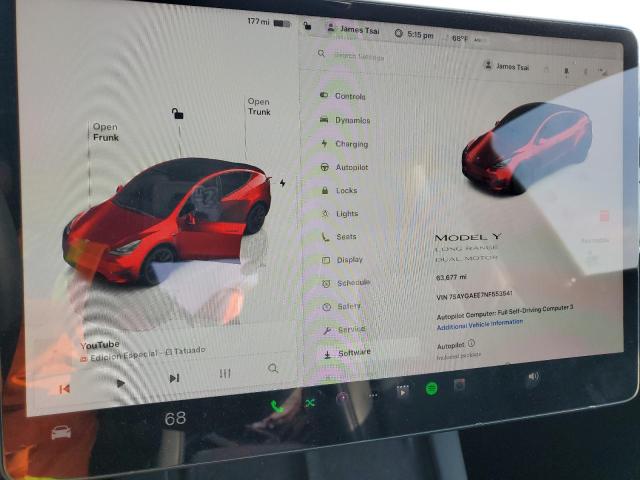2022 TESLA MODEL Y - 7SAYGAEE7NF553541