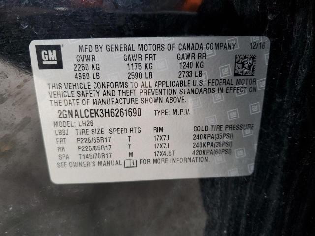 2017 CHEVROLET EQUINOX LT - 2GNALCEK3H6261690