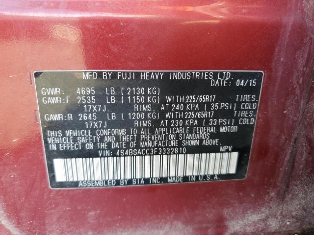 2015 SUBARU OUTBACK 2. - 4S4BSACC3F3332810