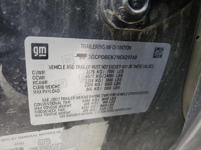 3GCPDBEK7NG629749 2022 CHEVROLET ALL Models