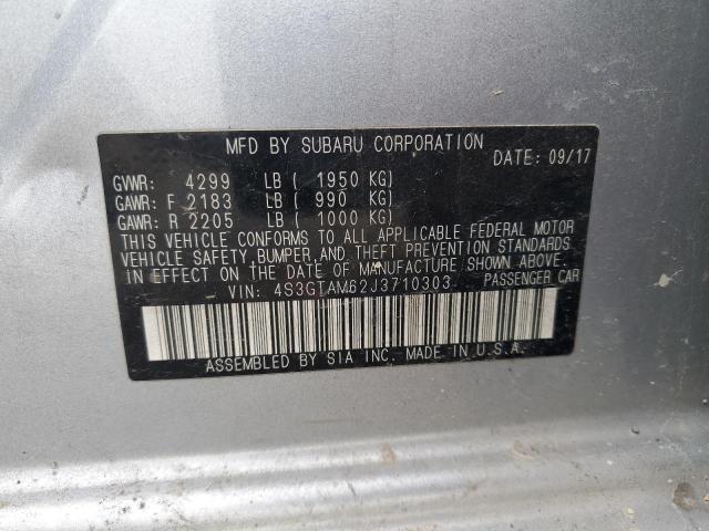 2018 SUBARU IMPREZA SP 4S3GTAM62J3710303