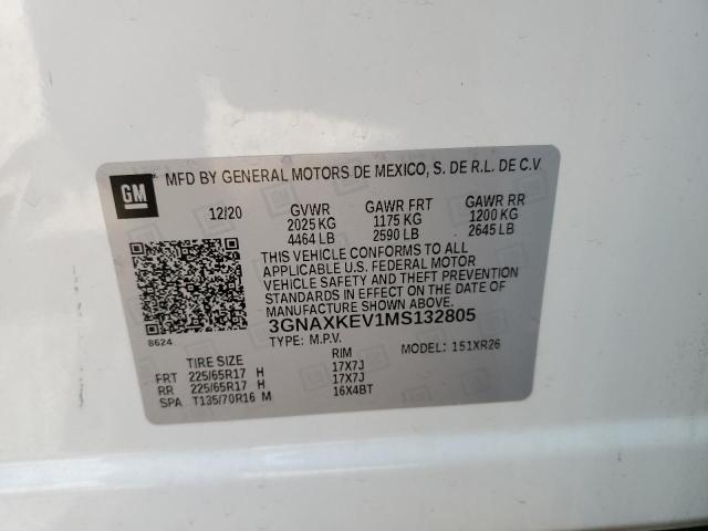 2021 CHEVROLET EQUINOX LT - 3GNAXKEV1MS132805
