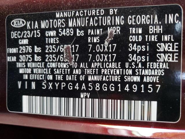 2016 KIA SORENTO LX - 5XYPG4A58GG149157