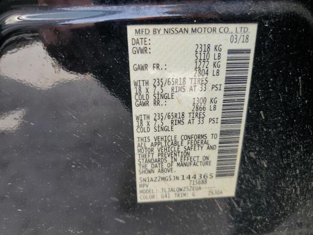 2018 NISSAN MURANO S - 5N1AZ2MG5JN144365
