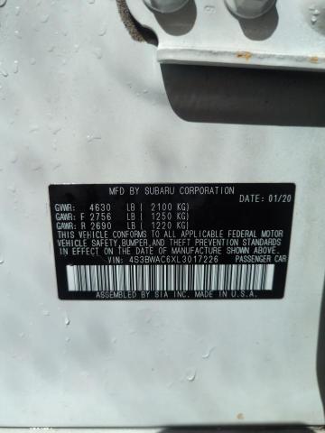 2020 SUBARU LEGACY PRE 4S3BWAC6XL3017226