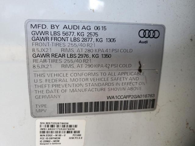 2016 AUDI SQ5 PREMIU WA1CCAFP2GA016763
