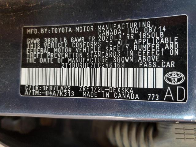 2015 TOYOTA COROLLA L - 2T1BURHE7FC246169