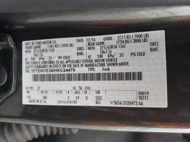 2017 FORD F150 SUPER - 1FTEW1EG0HKC24479
