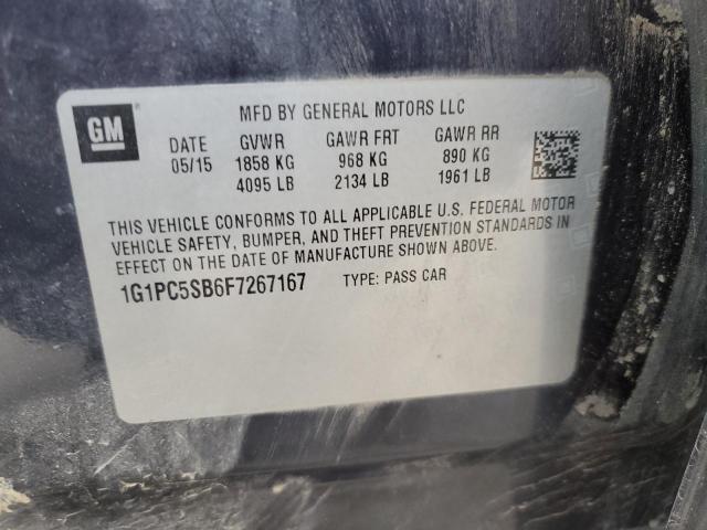 2015 CHEVROLET CRUZE LT - 1G1PC5SB6F7267167