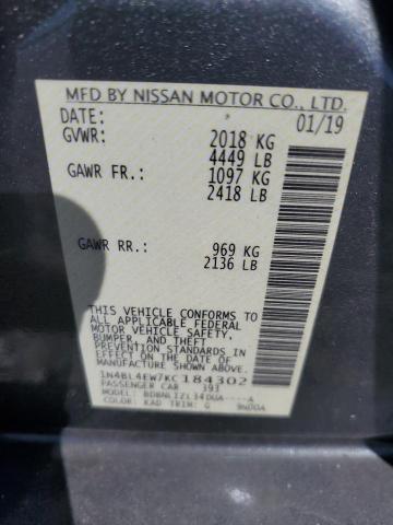 2019 NISSAN ALTIMA SL - 1N4BL4EW7KC184302