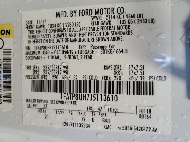 2018 FORD MUSTANG - 1FATP8UH7J5113610