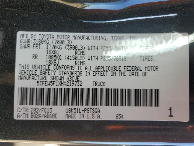 2017 TOYOTA TUNDRA CRE - 5TFEW5F1XHX219732