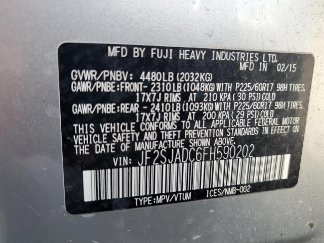 2015 SUBARU FORESTER 2 - JF2SJADC6FH590202