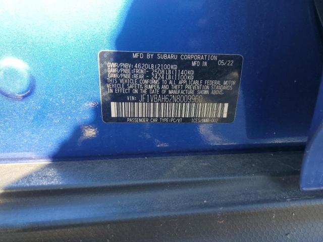 2022 SUBARU WRX JF1VBAH62N8009960