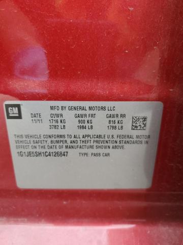 2012 CHEVROLET SONIC LTZ - 1G1JE5SH1C4126847