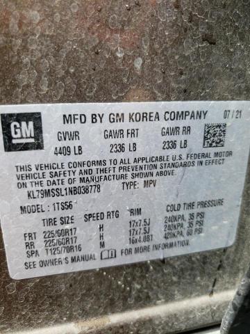 2022 CHEVROLET TRAILBLAZE KL79MSSL1NB038778