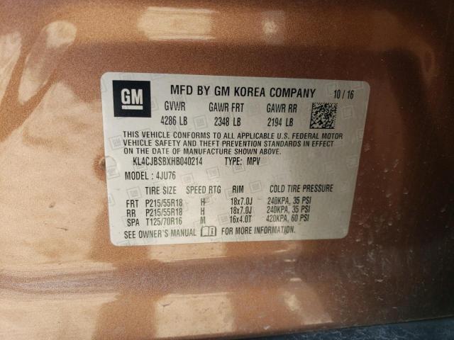 2017 BUICK ENCORE PRE - KL4CJBSBXHB040214