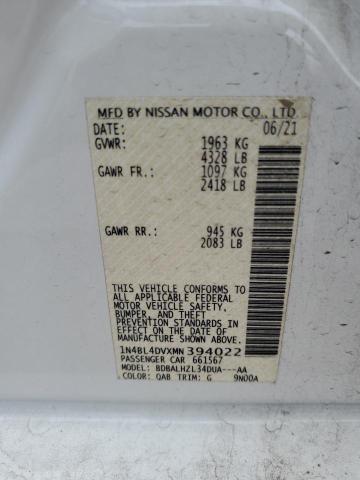 1N4BL4DVXMN394022 2021 NISSAN ALTIMA