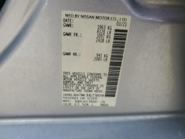 1N4BL4DV7MN367909 2021 NISSAN ALTIMA