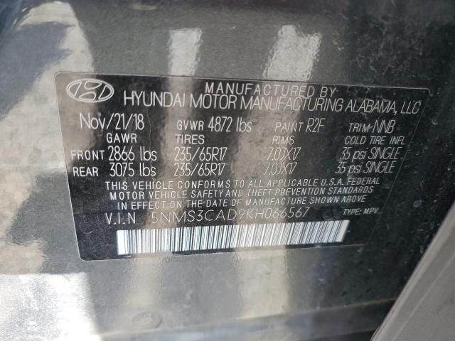 2019 HYUNDAI SANTA FE S - 5NMS3CAD9KH066567