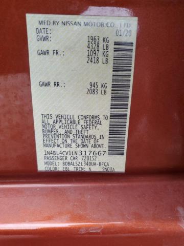 2020 NISSAN ALTIMA SR - 1N4BL4CV1LN317667
