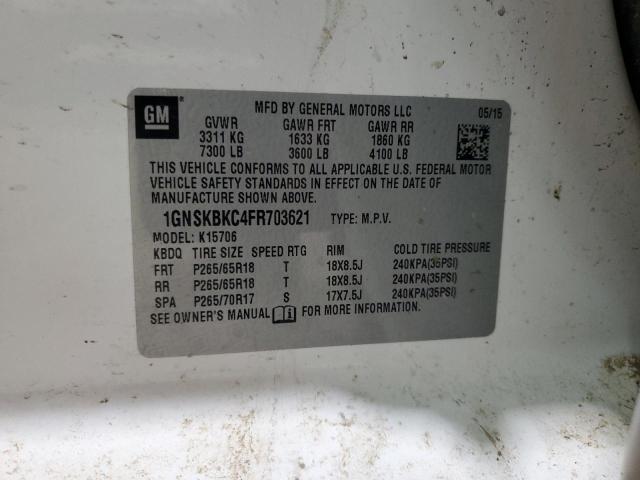 2015 CHEVROLET TAHOE K150 1GNSKBKC4FR703621