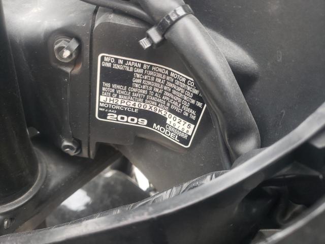 2009 HONDA CBR600 RR JH2PC400X9K200275