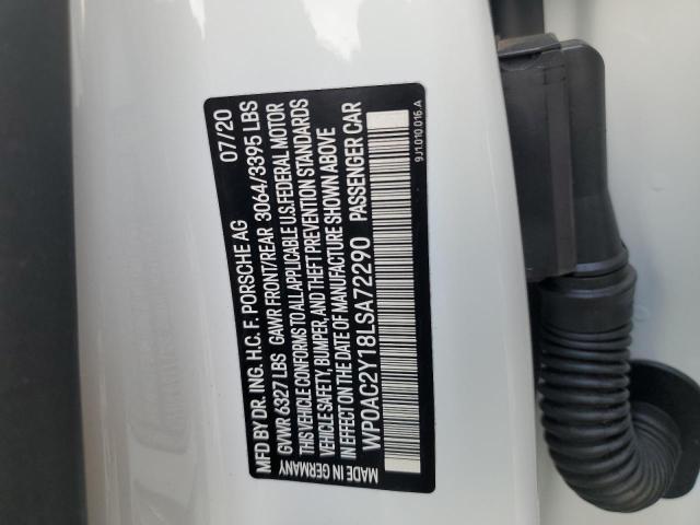 2020 PORSCHE TAYCAN WP0AC2Y18LSA72290