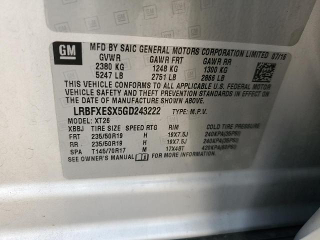 2016 BUICK ENVISION P - LRBFXESX5GD243222