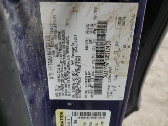 2016 FORD FUSION S - 3FA6P0G71GR312451