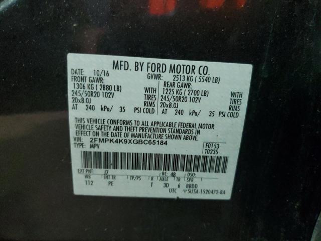 2016 FORD EDGE TITAN - 2FMPK4K9XGBC65184