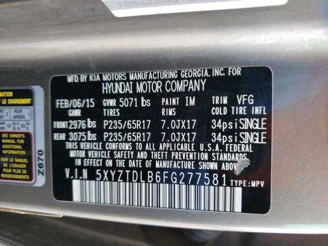 2015 HYUNDAI SANTA FE S - 5XYZTDLB6FG277581