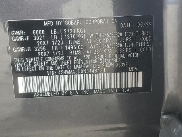 2022 SUBARU ASCENT ONY 4S4WMAJD0N3448181