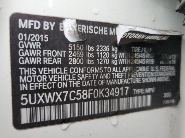 2015 BMW X3 XDRIVE3 - 5UXWX7C58F0K34917